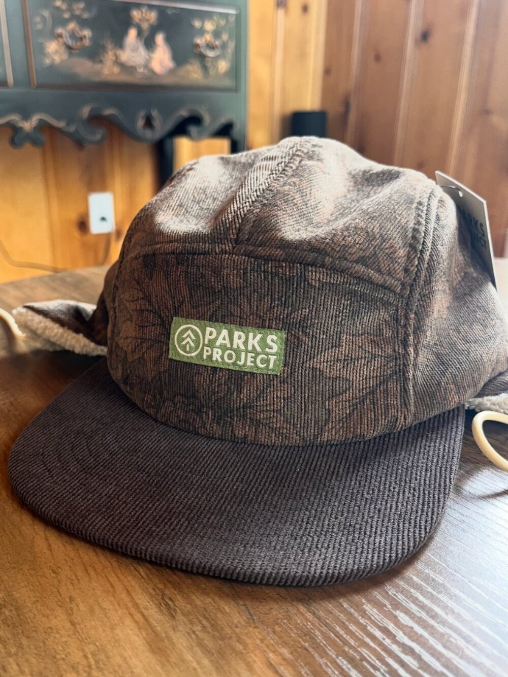 Parks Project Sherpa Trapper Hat NWT Brown Corduroy Ear Flap Cap